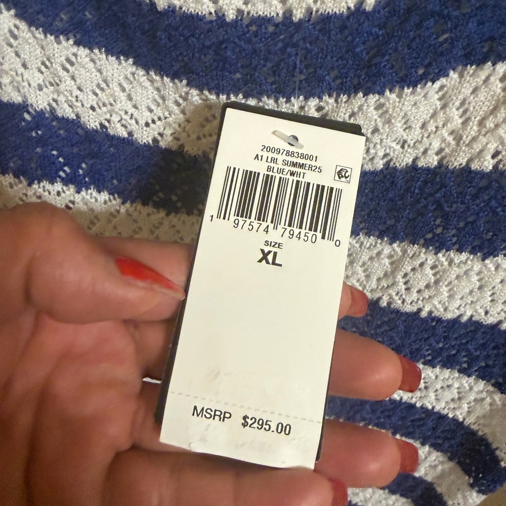 Polo by Ralph Lauren Blue and White Striped Maxi Dress - Picture 8 of 9